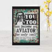 Aviator - Funny Vintag Retro Karte (Gelbe Blume)