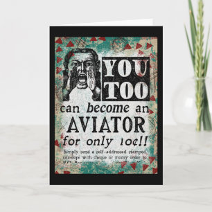 Aviator - Funny Vintag Retro Karte