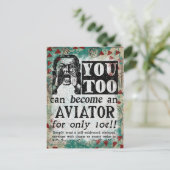 Aviator - Funny Vintag Retro Postkarte (Stehend Vorderseite)