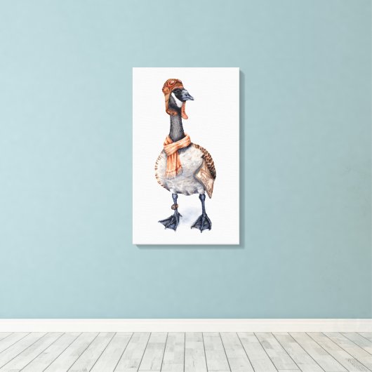 Aviator Gänse-Leinwand Leinwanddruck (Insitu (Holzboden))