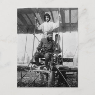 Aviator Henri Farman und Ehefrau, Anfang des 20. J Postkarte