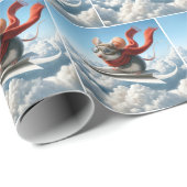 Aviator Maus Piloten eines Papierflugzeugs Geschenkpapier (Rolleneckpunkt)