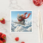 Aviator Maus Piloten eines Papierflugzeugs Serviette (Beispiel)