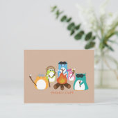 Aviator Owl Marshmallow Feuer Postkarte (Stehend Vorderseite)