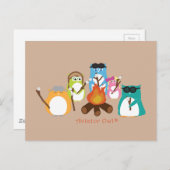 Aviator Owl Marshmallow Feuer Postkarte (Vorne/Hinten)