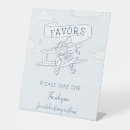 Aviator Pilot Precious Cargo Baby Shower Favors Sockelschild