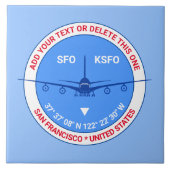 Aviator, Pilot, Reisende, Tourist individuell anpa Fliese (Vorderseite)