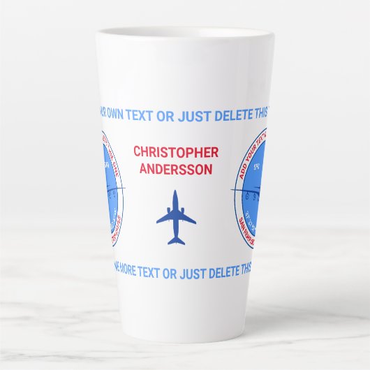 Aviator, Pilot, Reisende, Tourist individuell anpa Milchtasse (Vorderseite)