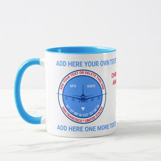Aviator, Pilot, Reisende, Tourist individuell anpa Tasse (Links)
