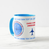 Aviator, Pilot, Reisende, Tourist individuell anpa Tasse (Vorderseite Links)