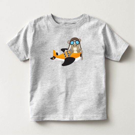 Aviator, Pilotenbär, Niedlicher Bär, Flugzeug Kleinkind T-shirt (Vorderseite)