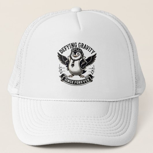 Aviator Pinguin Truckerkappe (Vorderseite)