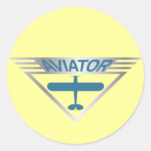 Aviator Runder Aufkleber (Vorderseite)