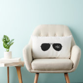 Aviator-Sonnenbrille Schwarzer benutzerdefinierter Lendenkissen (Stuhl )