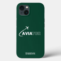 Aviator und Flugzeug,Minimalistisch,Monogramm-Init