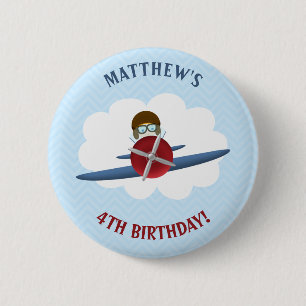 Aviator und sein Flugzeug Button