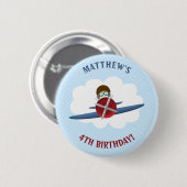 Aviator und sein Flugzeug Button (Vorne & Hinten)