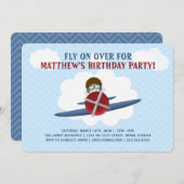 Aviator und sein Flugzeug Einladung (Vorne/Hinten)
