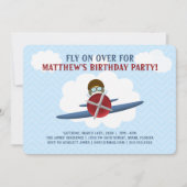 Aviator und sein Flugzeug Einladung (Vorderseite)