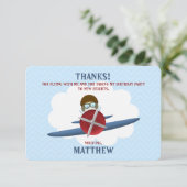 Aviator und sein Flugzeug Einladung (Stehend Vorderseite)