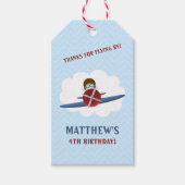 Aviator und sein Flugzeug Geschenkanhänger (Vorderseite)