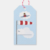 Aviator und sein Flugzeug Geschenkanhänger (Rückseite)