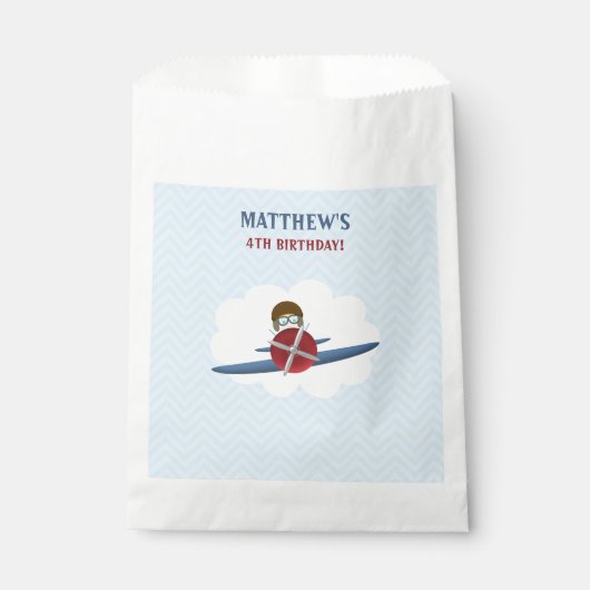 Aviator und sein Flugzeug Geschenktütchen (Vorderseite)