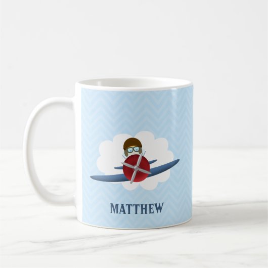 Aviator und sein Flugzeug Kaffeetasse (Links)