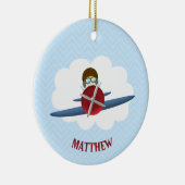 Aviator und sein Flugzeug Keramikornament (Rechts)