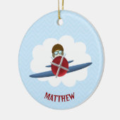 Aviator und sein Flugzeug Keramikornament (Links)