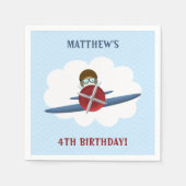 Aviator und sein Flugzeug Serviette (Vorderseite)