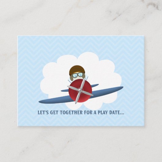 Aviator und sein Flugzeug Telefonnummerkarte (Vorderseite)