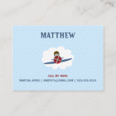 Aviator und sein Flugzeug Telefonnummerkarte (Rückseite)