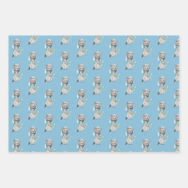 Aviator Wolf, gestreift, Balloons Geschenkpapier Set