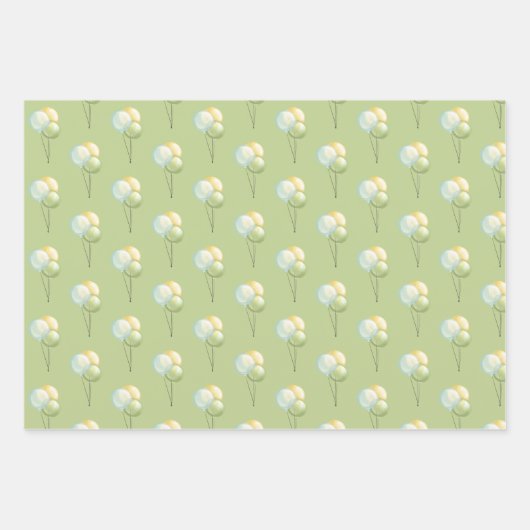 Aviator Wolf, gestreift, Balloons Geschenkpapier Set (Vorderseite 3)