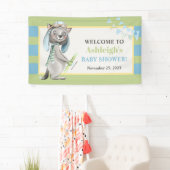 Aviator Wolf, Stripte Babydusche Banner (Insitu)