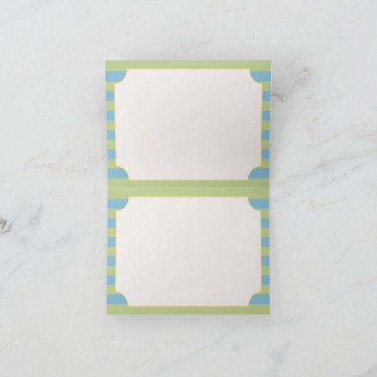 Aviator Wolf, Stripte Babydusche Dankeskarte (Innenseite)