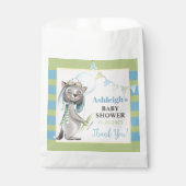 Aviator Wolf, Stripte Babydusche Geschenktütchen (Vorderseite)