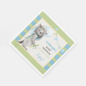 Aviator Wolf, Stripte Babydusche Serviette (Ecke)