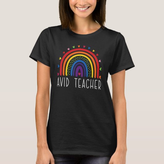 AVID Lehrer Boho Rainbow Back to School Apprecife T-Shirt (Vorderseite)