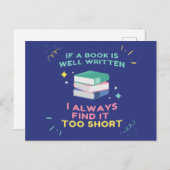 Avid Reader I - Jane Austen Quote Postkarte (Vorne/Hinten)