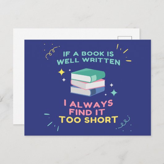 Avid Reader I - Jane Austen Quote Postkarte (Vorne/Hinten)