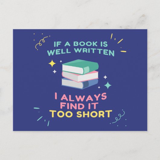 Avid Reader I - Jane Austen Quote Postkarte (Vorderseite)