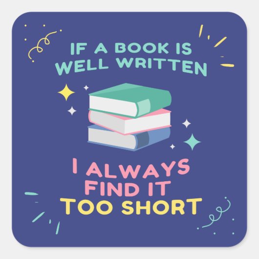 Avid Reader I - Jane Austen Quote Quadratischer Aufkleber (Vorderseite)