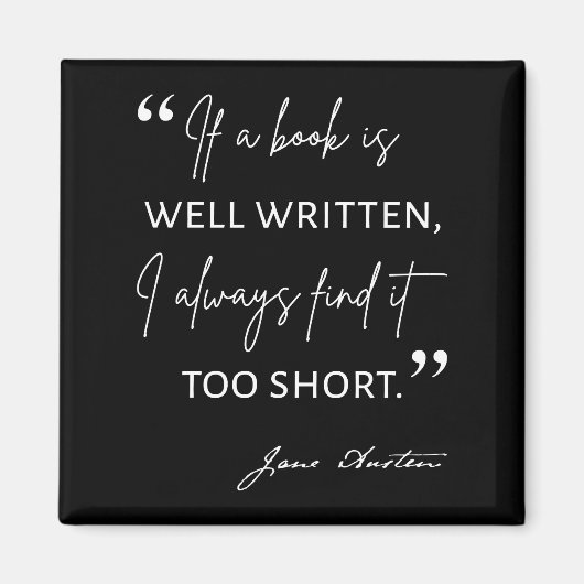 Avid Reader II - Jane Austen Zitat Magnet (Vorne)