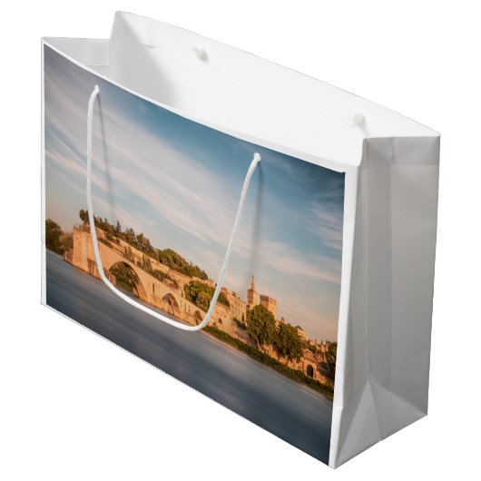 Avignon Bridge Frankreich Große Geschenktüte (Vorderseite Schrägansicht)