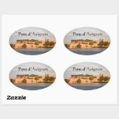 Avignon Bridge Frankreich Ovaler Aufkleber (Blatt)