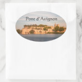 Avignon Bridge Frankreich Ovaler Aufkleber (Tasche)