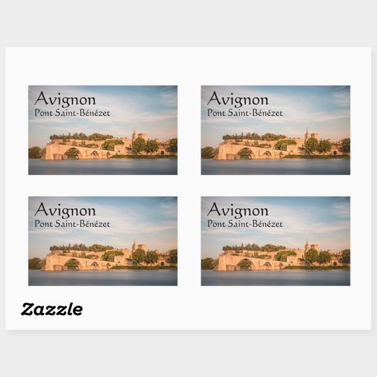 Avignon Bridge Frankreich Rechteckiger Aufkleber (Blatt)