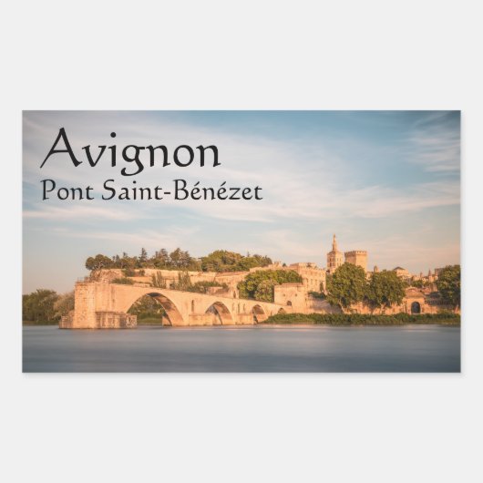 Avignon Bridge Frankreich Rechteckiger Aufkleber (Vorderseite)